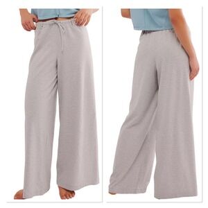Intimately Free People Out and About Pants Grey White Striped Wide Leg Lounge M